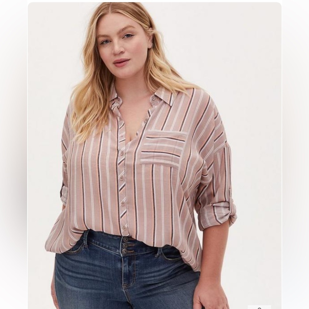 Torrid - Lindsay Drop Shoulder Button Down Shirt - Size: 2